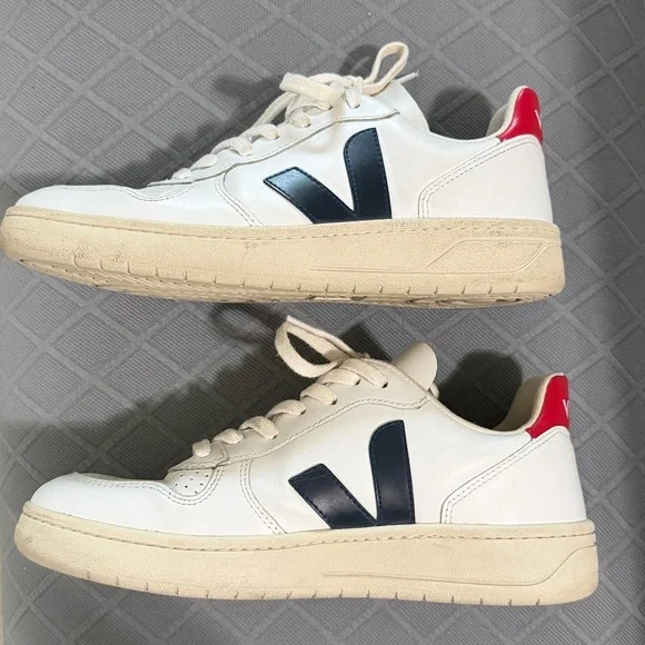 VEJA V-10 LEATHER WHITE NAUTICO PEKIN Size 8 - Picture 3 of 8